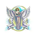 angel protector tattoo design idea