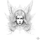 angel protector tattoo design idea