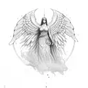 angel protector tattoo design idea