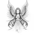 angel protector tattoo design idea