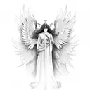 angel protector tattoo design idea