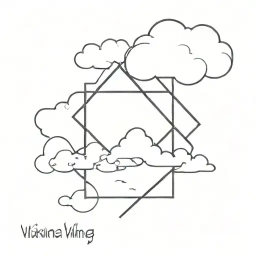 clouds and the Viking symbol "if you want change, you have to invite chaos". tattoo design idea