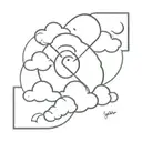 clouds and the Viking symbol "if you want change, you have to invite chaos". tattoo design idea