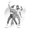 Hip Hop Dancer in the street tattoo design idea