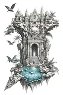 Atlantis lost city tattoo design idea