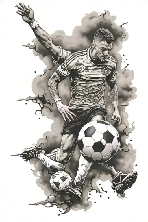 football scenery tattoo design idea