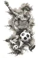 football scenery tattoo design idea