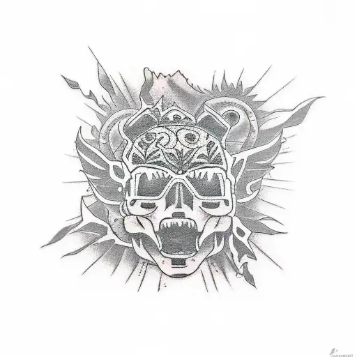 Create a tattoo featuring a Subaru Impreza racing through a Mexican desert tattoo design idea