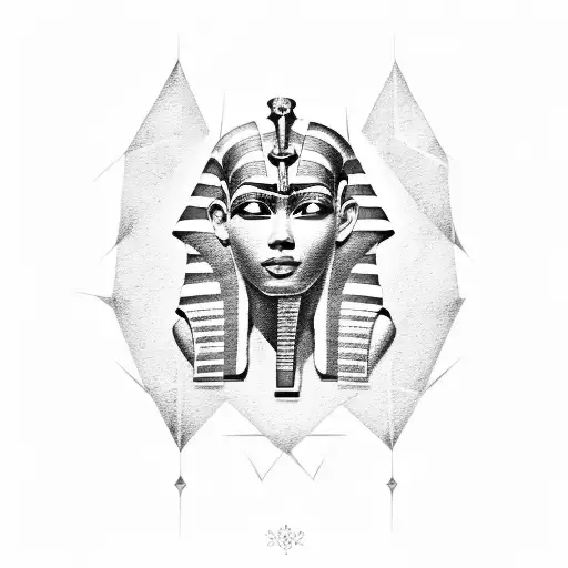 Black and Gray Egyptian Pharaoh/Nefertiti Egyptian Queen Sleeve by Capone:  TattooNOW