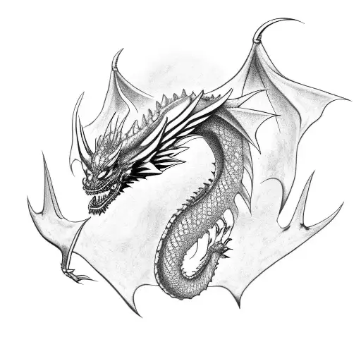 Dragon and a angel wrapping around arm tattoo design idea