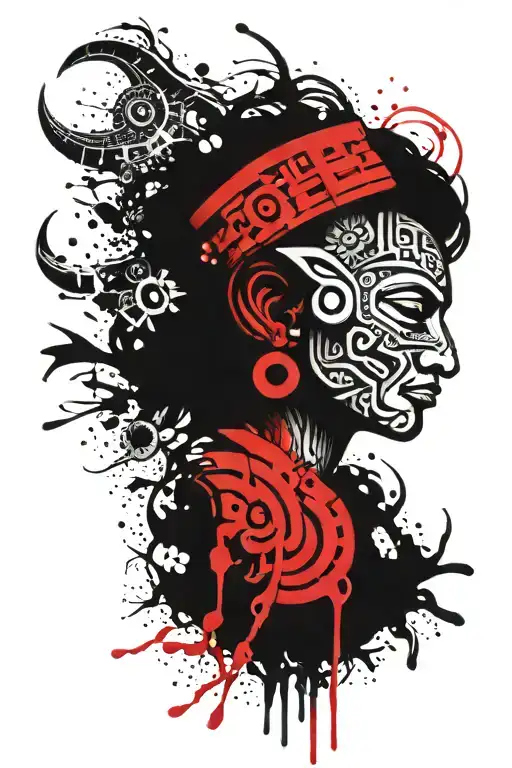 Mayan gods tattoo design idea