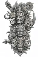 Mayan gods tattoo design idea