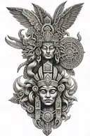 Mayan gods tattoo design idea