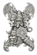 Mayan gods tattoo design idea