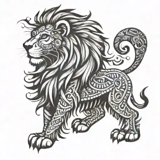 Lion inca tattoo design idea