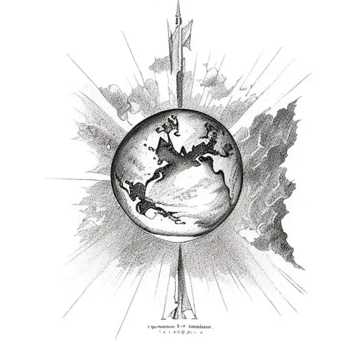 Heaven: the desired destination after a transformative journey; Earth: the starting point before self-improvement. tattoo design idea