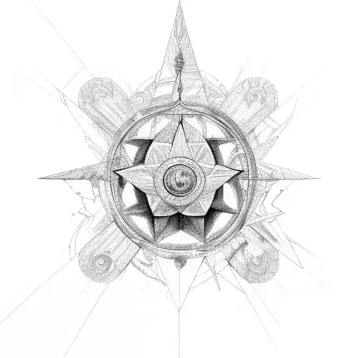 God shattering star tattoo design idea