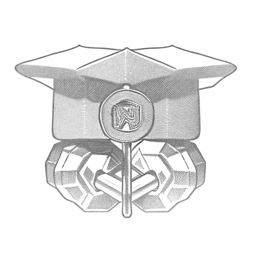 A dumbbell and a graduation cap intertwined, representing the balance between your dedication to the gym and your commitment to studying tattoo design idea