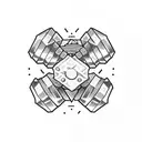 A dumbbell and a graduation cap intertwined, representing the balance between your dedication to the gym and your commitment to studying tattoo design idea