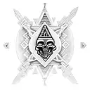 mayan pyramid skull tattoo design idea