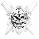 mayan pyramid skull tattoo design idea