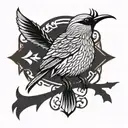 viking mockingbird tattoo design idea
