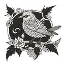 viking mockingbird tattoo design idea