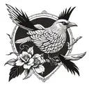 viking mockingbird tattoo design idea