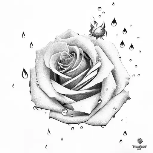 raindrops on roses tattoo design idea