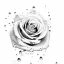 raindrops on roses tattoo design idea