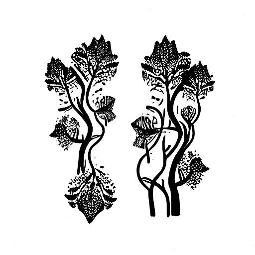 Masculine whimsical druid vines tattoo design idea