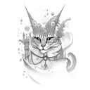 rainha das sereias nadando com uma cauda linda  tattoo design idea