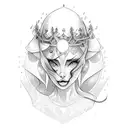 rainha das sereias nadando com uma cauda linda  tattoo design idea