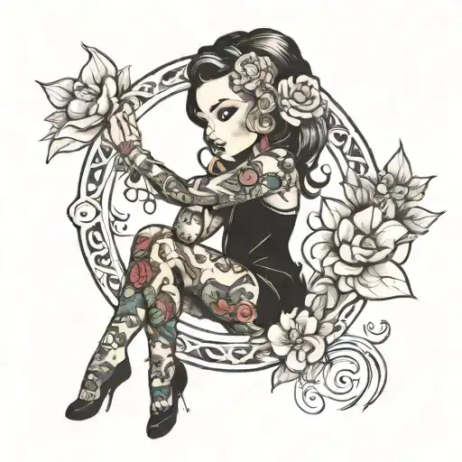 Sexy Baby yaga tattoo design idea