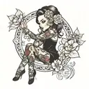 Sexy Baby yaga tattoo design idea