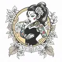 Sexy Baby yaga tattoo design idea