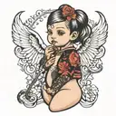 Sexy Baby yaga tattoo design idea