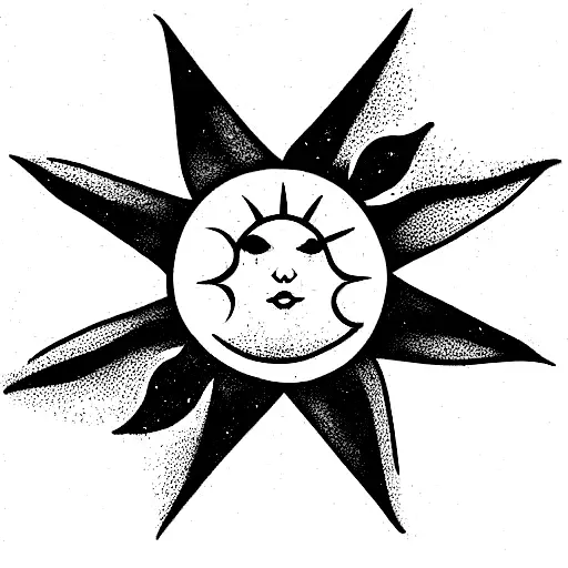 Sacred geometry black tattoo logo moon cross sun Vector Image