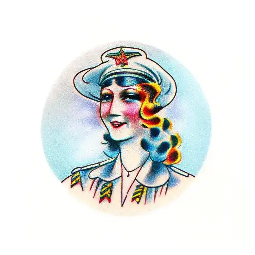 1920 flapper cowgirl tattoo design idea