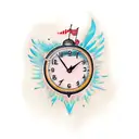 melting clock tattoo design idea