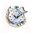 melting clock tattoo design idea