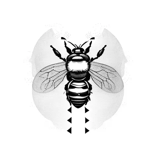 A bumble bee with a semi colon incorporated into its design, symbolizing resilience and mental health awareness tattoo design idea