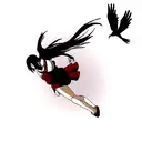 Itachi floating with crows tattoo design idea
