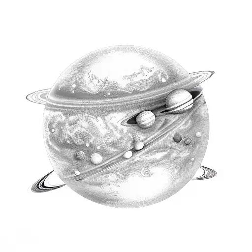 solar system  tattoo design idea