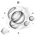 solar system  tattoo design idea