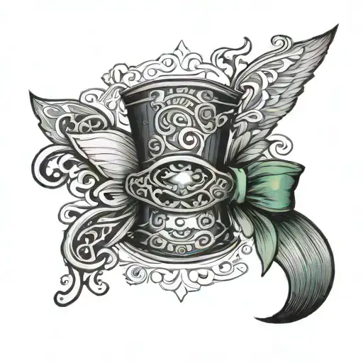 Fez above bowtie tattoo design idea