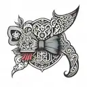 Fez above bowtie tattoo design idea