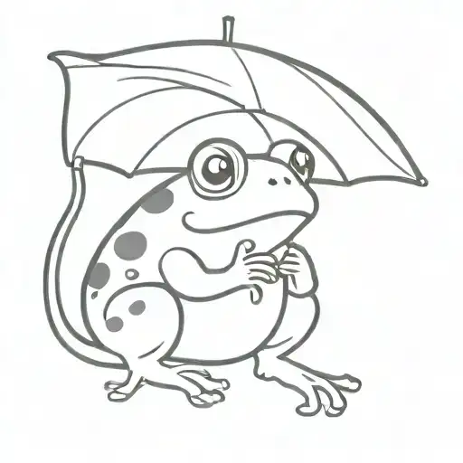 Toad holding a mushroom umbrella tattoo design idea