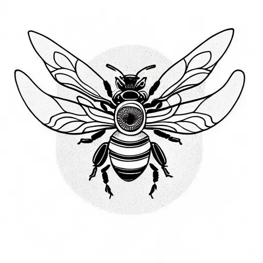Bee, easy line work  tattoo design idea