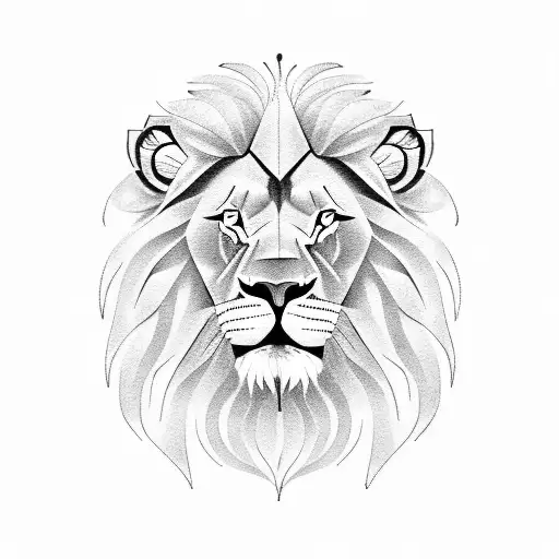 lion with heart tattoo design idea